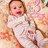 Giada joined the competition — help win amazing prizes! baby, blanket, child, crib, cute, eyes, face, feet, fingers, floral_pattern, happy, head, infant, lying_down, mouth_open, pajamas, skin, smiling, striped_clothing, young_baby