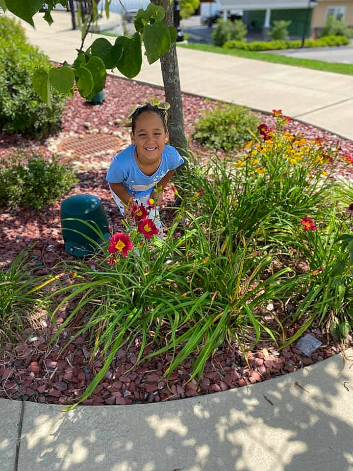 Isabella is registered to the contest to win money with this photo: adaptation, botanical_garden, botany, child, community, flower, garden, gardening, grass, grass_family, home, joy, landscape, landscaping, leaf, leisure, mulch, person, plant, soil