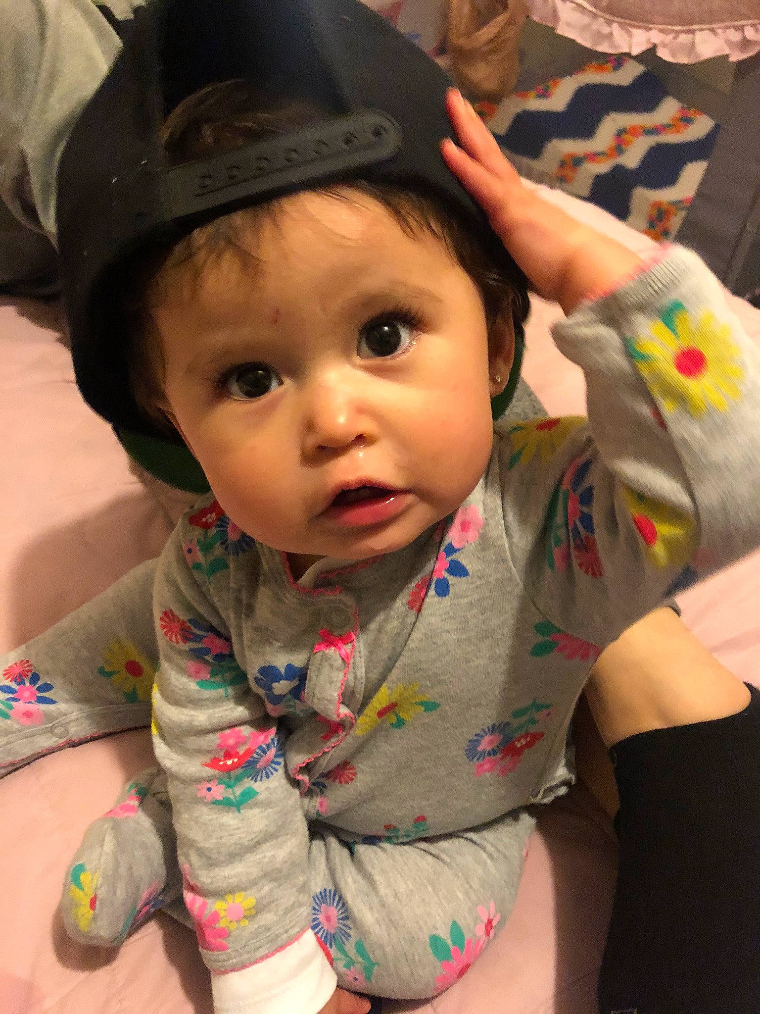 Lorena joined the competition — help win amazing prizes! baby, cheek, child, ear, hat, headgear, person, skin, toddler