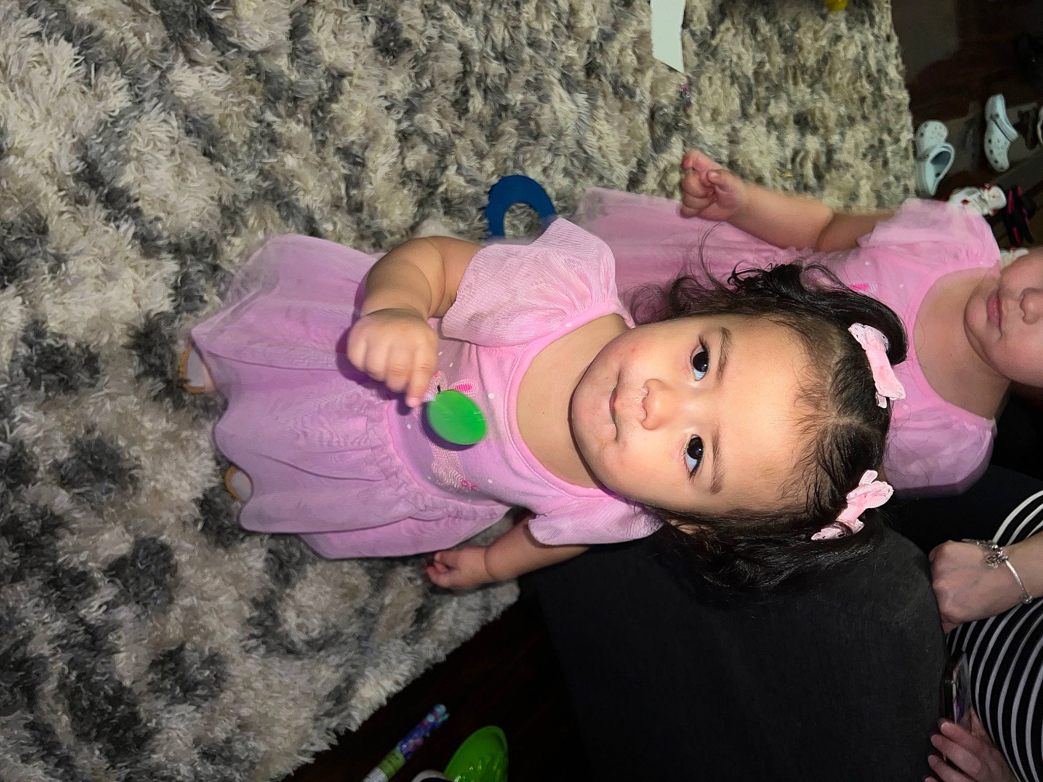 Ariana Layla joined the competition — help win amazing prizes! baby, baby_toddler_clothing, beauty, cheek, child, clothing, eyelash, face, facial_expression, fun, grass, happy, head, nose, person, pink, purple, skin, smile, toddler