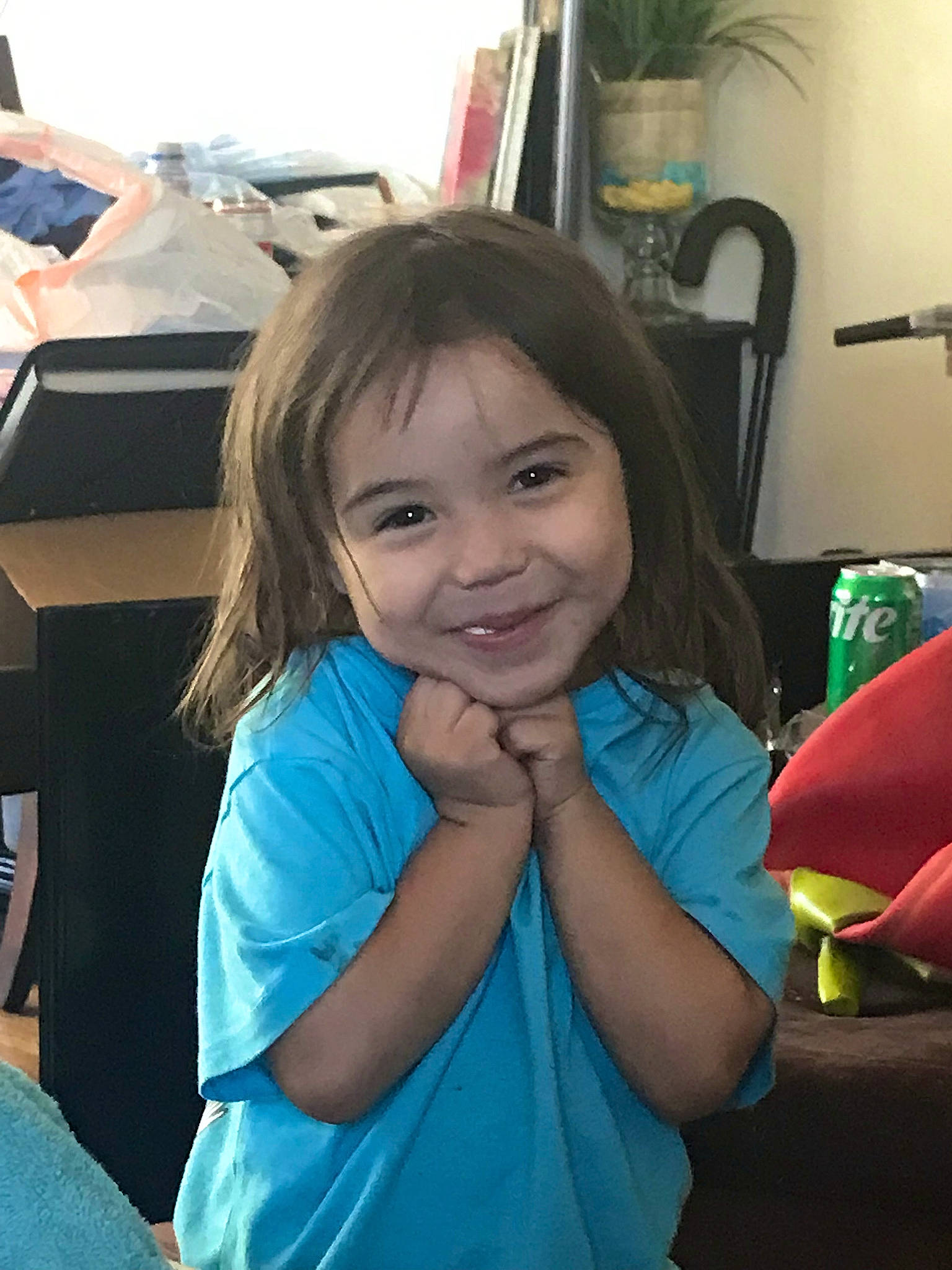 Vanessa joined the competition — help win amazing prizes! black_hair, chair, child, event, eye, finger, fun, gesture, hairstyle, happy, houseplant, joy, leisure, long_hair, person, plant, sitting, skin, smile, standing