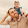 Emma joined the competition — help win amazing prizes! baby, man, shoulders, headband, smile, outdoor, happy, family, child, casual_clothing, portrait, beard, skin, arm, holding, nature, daylight, relationship, fun, people