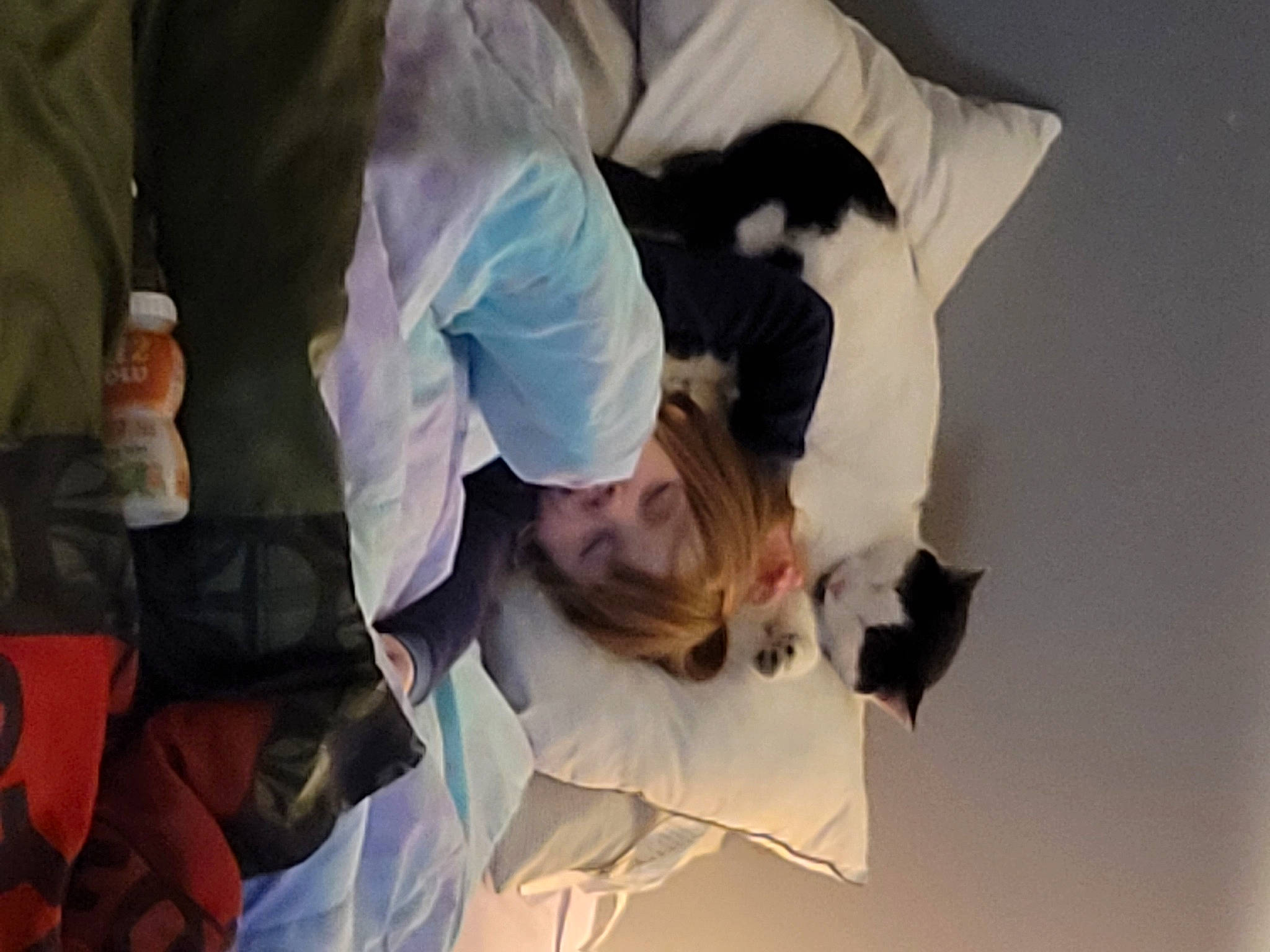 Izabella is registered to the contest to win money with this photo: child, comfort, companion_dog, event, felidae, fun, fur, gesture, hand, health_care, health_care_provider, medical, medical_assistant, medical_procedure, person, room, science, service