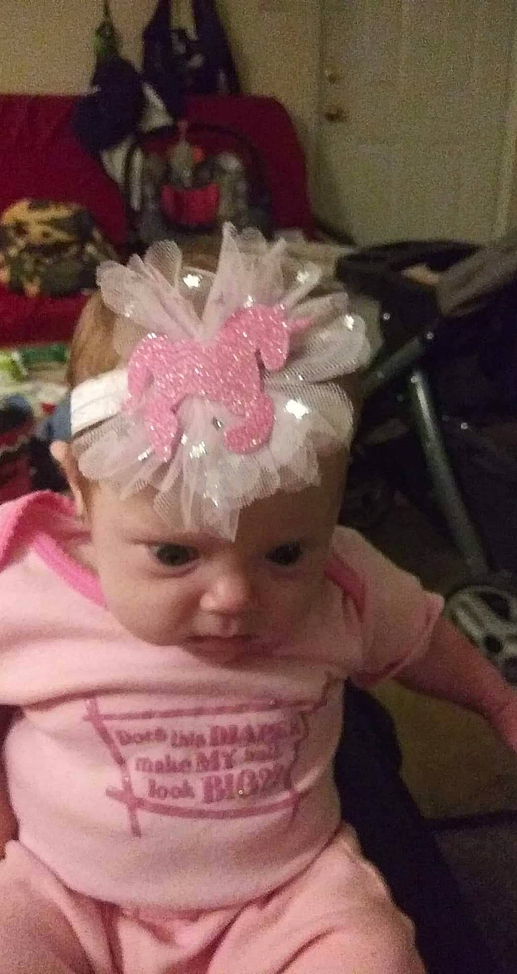 Izabella joined the competition — help win amazing prizes! baby, baby_shower, child, hair_accessory, head, headgear, headpiece, party, person, pink, souvenir, toddler