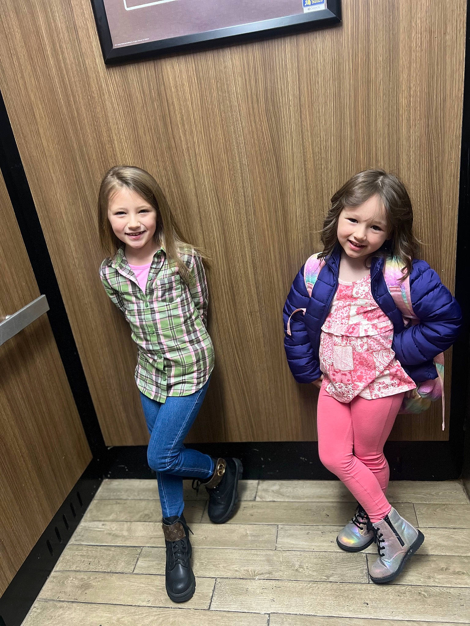 Aryannah is registered to the contest to win money with this photo: blue, clothing, cool, face, footwear, happy, joint, joy, leg, person, photograph, pink, purple, shoe, skin, sleeve, smile, sneakers, standing, textile