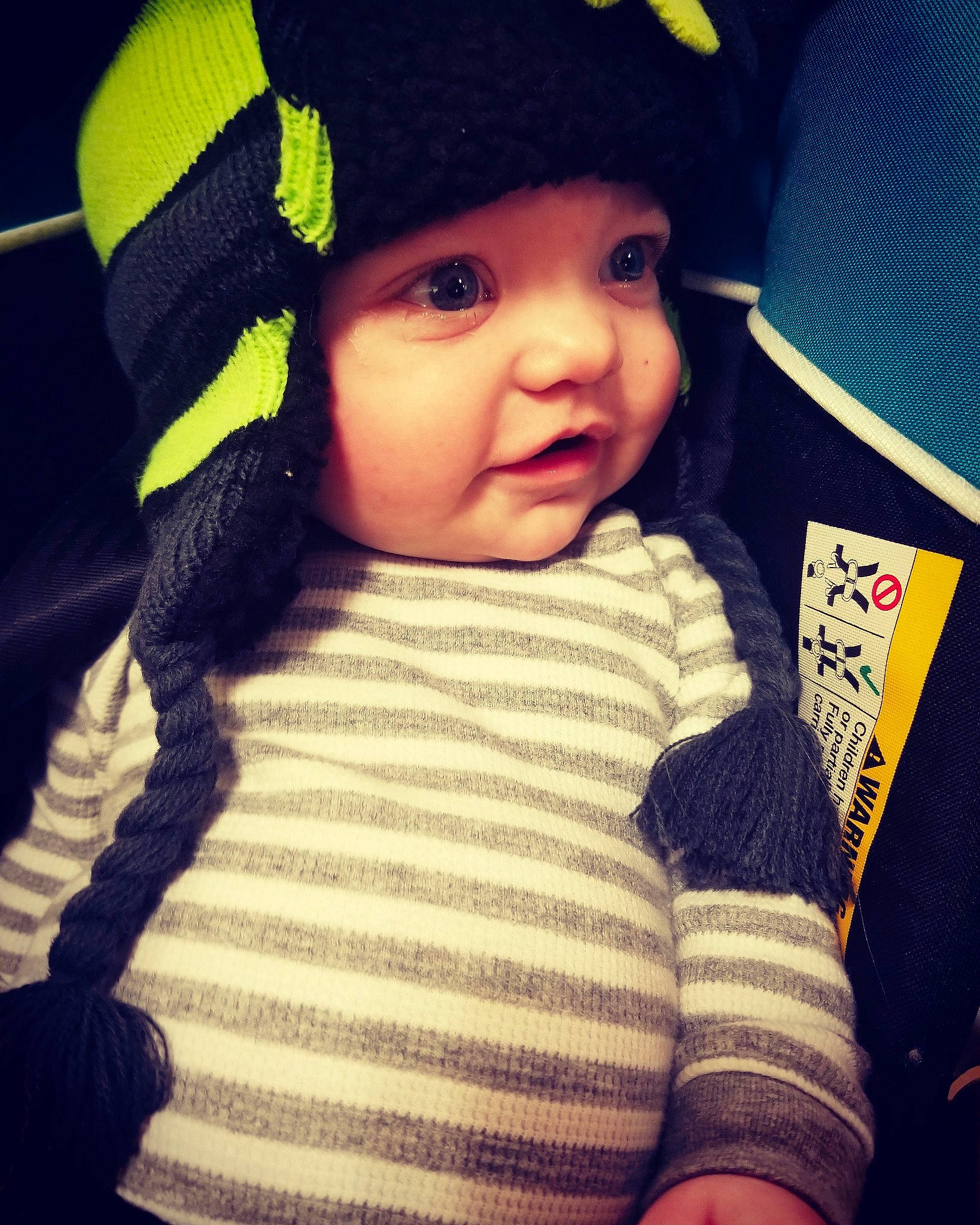 Evan joined the competition — help win amazing prizes! baby, beanie, cap, cheek, child, cool, crochet, eye, face, hat, head, headgear, knit_cap, knitting, lip, nose, person, product, skin, toddler