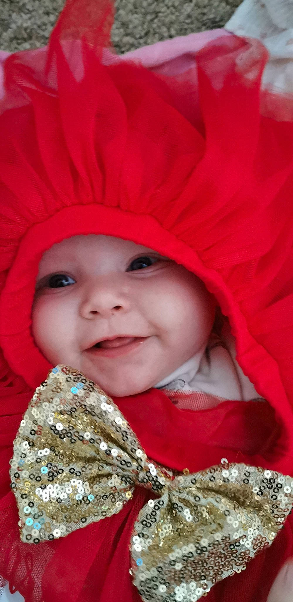 Amelia-mae joined the competition — help win amazing prizes! baby, cheek, child, child_model, face, head, headgear, headwear, person, pink, portrait_photography, red, skin, smile, toddler