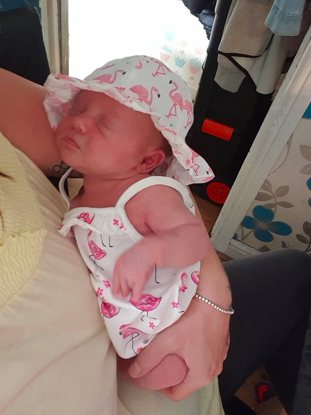 Savannah joined the competition — help win amazing prizes! baby, baby_products, birth, child, headwear, person, pink, skin, toddler