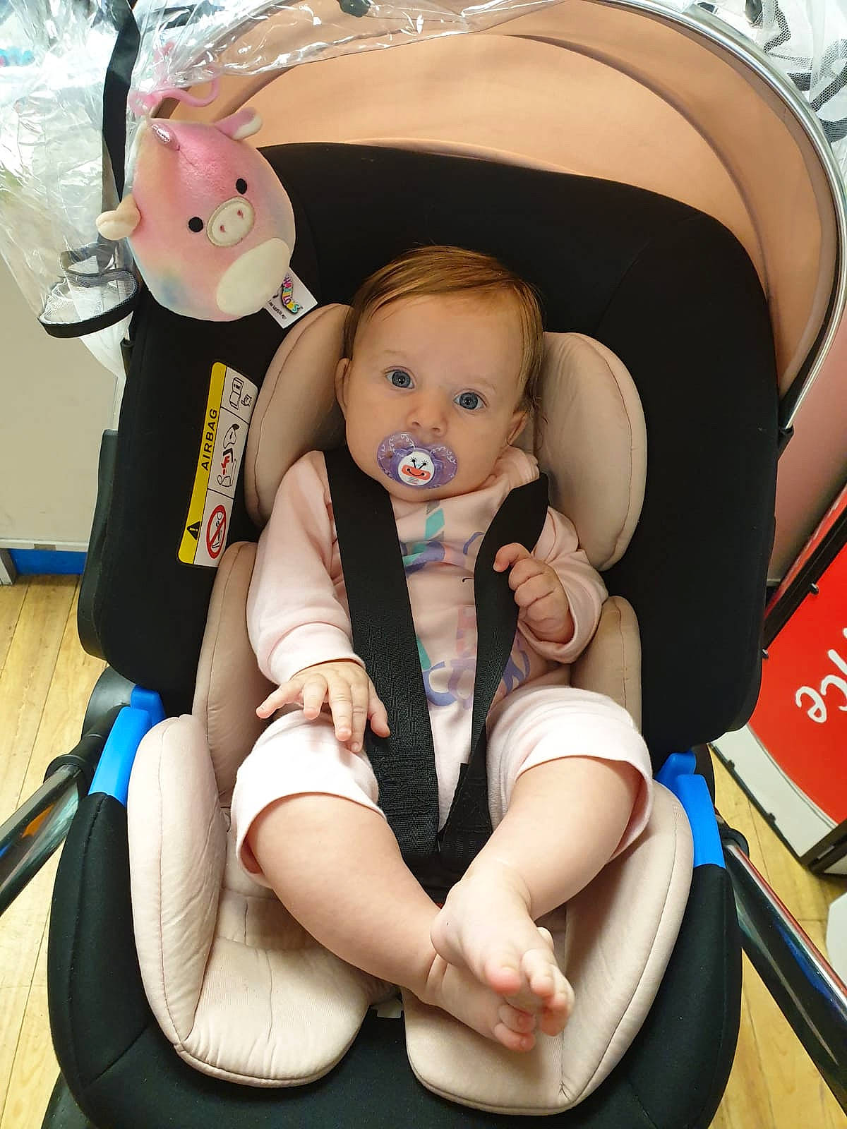 Lilly Rose is registered to the contest to win money with this photo: auto_part, baby, baby_carriage, baby_in_car_seat, baby_products, car_seat, child, person, product, toddler