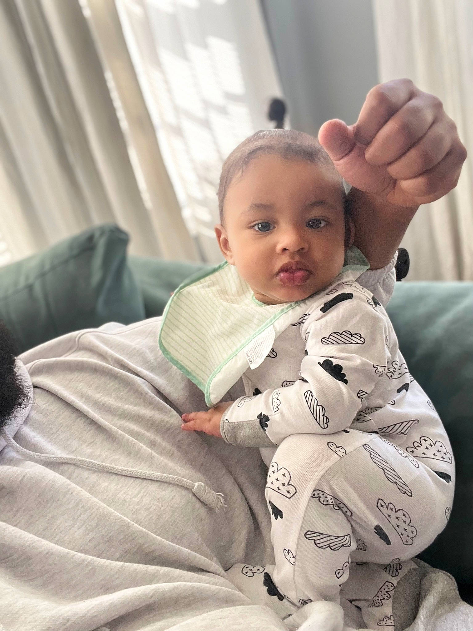Ezra De Carvalho joined the competition — help win amazing prizes! baby, baby_toddler_clothing, cheek, child, comfort, curtain, face, facial_expression, finger, flooring, fun, gesture, happy, linens, person, room, shoulder, sitting, skin, sleeve