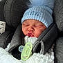 Roman joined the competition — help win amazing prizes! baby, sleeping, car_seat, blue_hat, pom_pom, blanket, pacifier, knitwear, infant, child, cozy, cute, warm, bundle, newborn, face, closed_eyes, seatbelt, soft, indoors