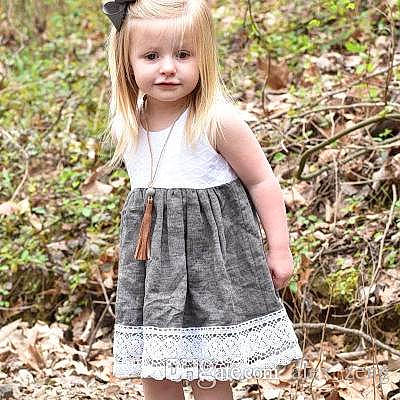 Kaitlyne joined the competition — help win amazing prizes! a_line, baby_toddler_clothing, beige, child, child_model, clothing, day_dress, denim, design, dress, fashion, pattern, person, product, shorts, sleeve, toddler, waist