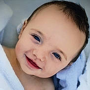 Aryez joined the competition — help win amazing prizes! baby, blanket, blue_eyes, child, close_up, cozy, cute, eyes, face, hair, happy, head, indoor, infant, photography, portrait, skin, smiling, soft_lighting, wrapped