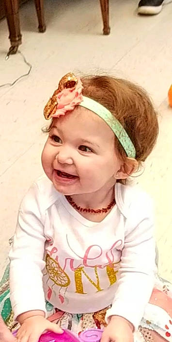 Jazmyn joined the competition — help win amazing prizes! cheek, child, ear, fashion_accessory, girl, hair_accessory, happiness, head, headband, headgear, headpiece, infant, jewellery, person, pink, product, skin, smile, textile, toddler