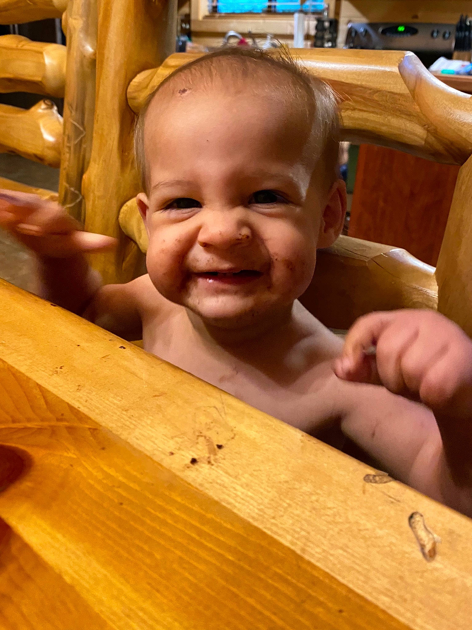 Elija is registered to the contest to win money with this photo: child, hardwood, joy, person, toddler, wood, woodworking