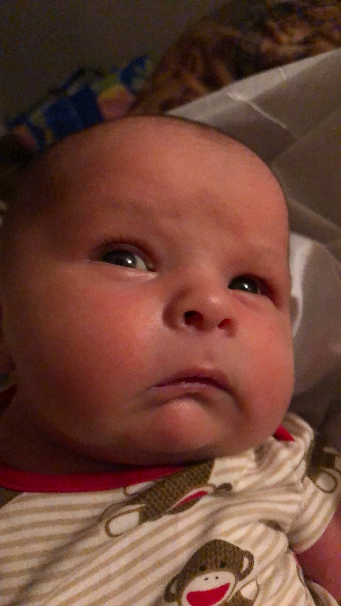 Cole is registered to the contest to win money with this photo: baby, cheek, child, chin, close_up, ear, eye, eyebrow, face, facial_expression, forehead, head, iris, lip, mouth, nose, person, skin, smile, toddler