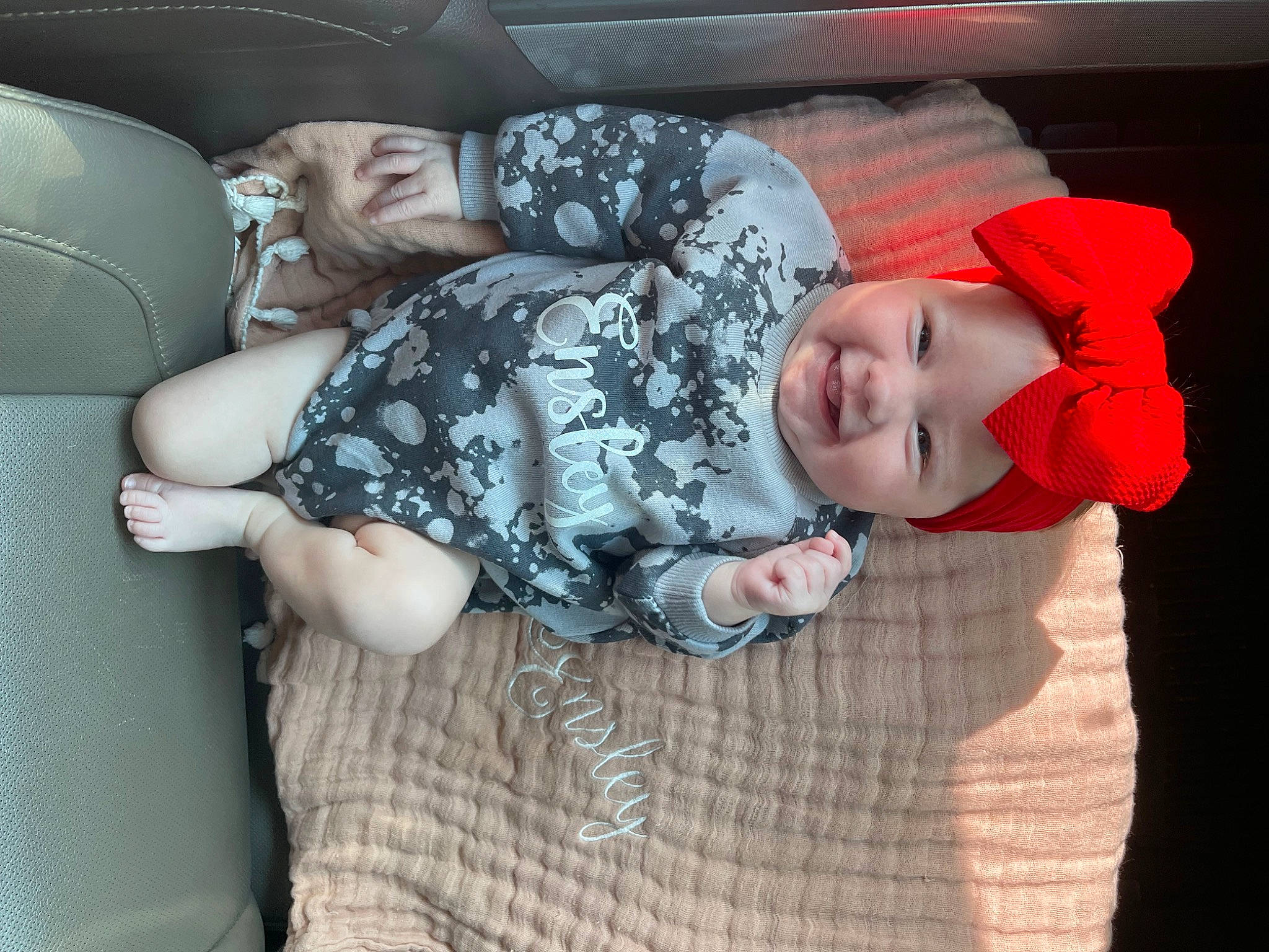 Ensley joined the competition — help win amazing prizes! baby, baby_toddler_clothing, cap, car, car_seat, car_seat_cover, child, comfort, family_car, hat, head_restraint, headwear, joy, lap, luxury_vehicle, motor_vehicle, person, personal_luxury_car, sitting, sleeve