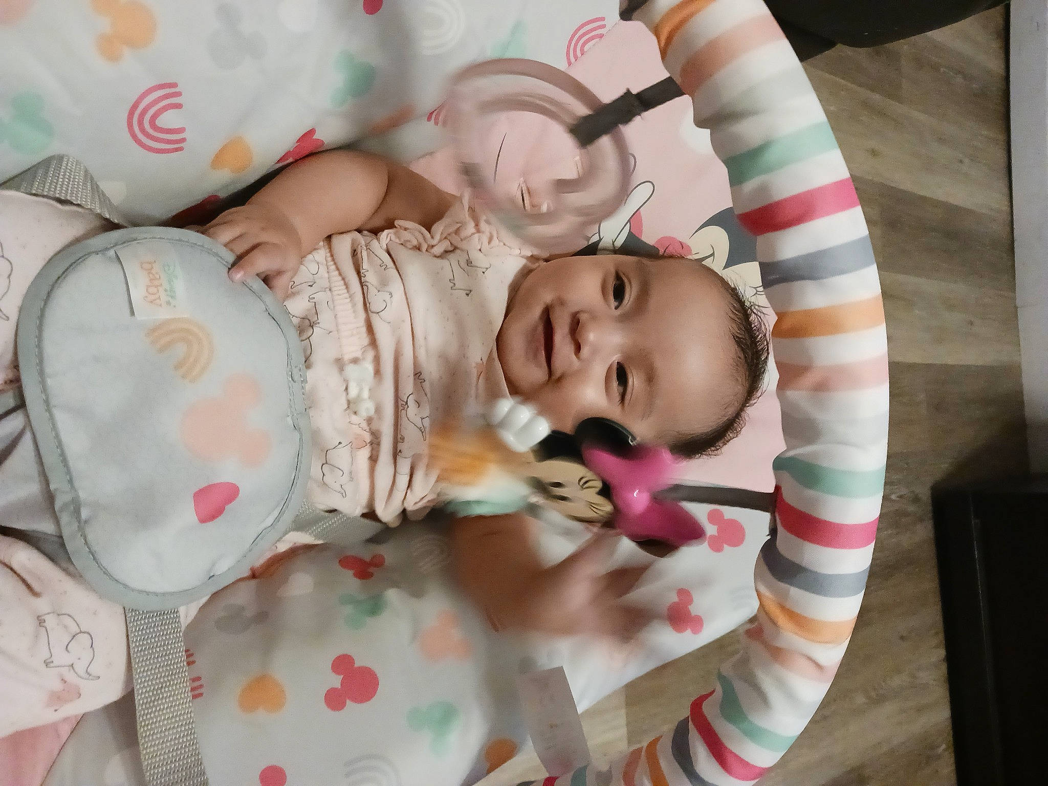 Ariah joined the competition — help win amazing prizes! baby, baby_products, baby_safety, baby_toddler_clothing, baby_toys, bedtime, cheek, child, comfort, happy, headgear, joy, linens, pattern, person, pink, product, room, skin, smile