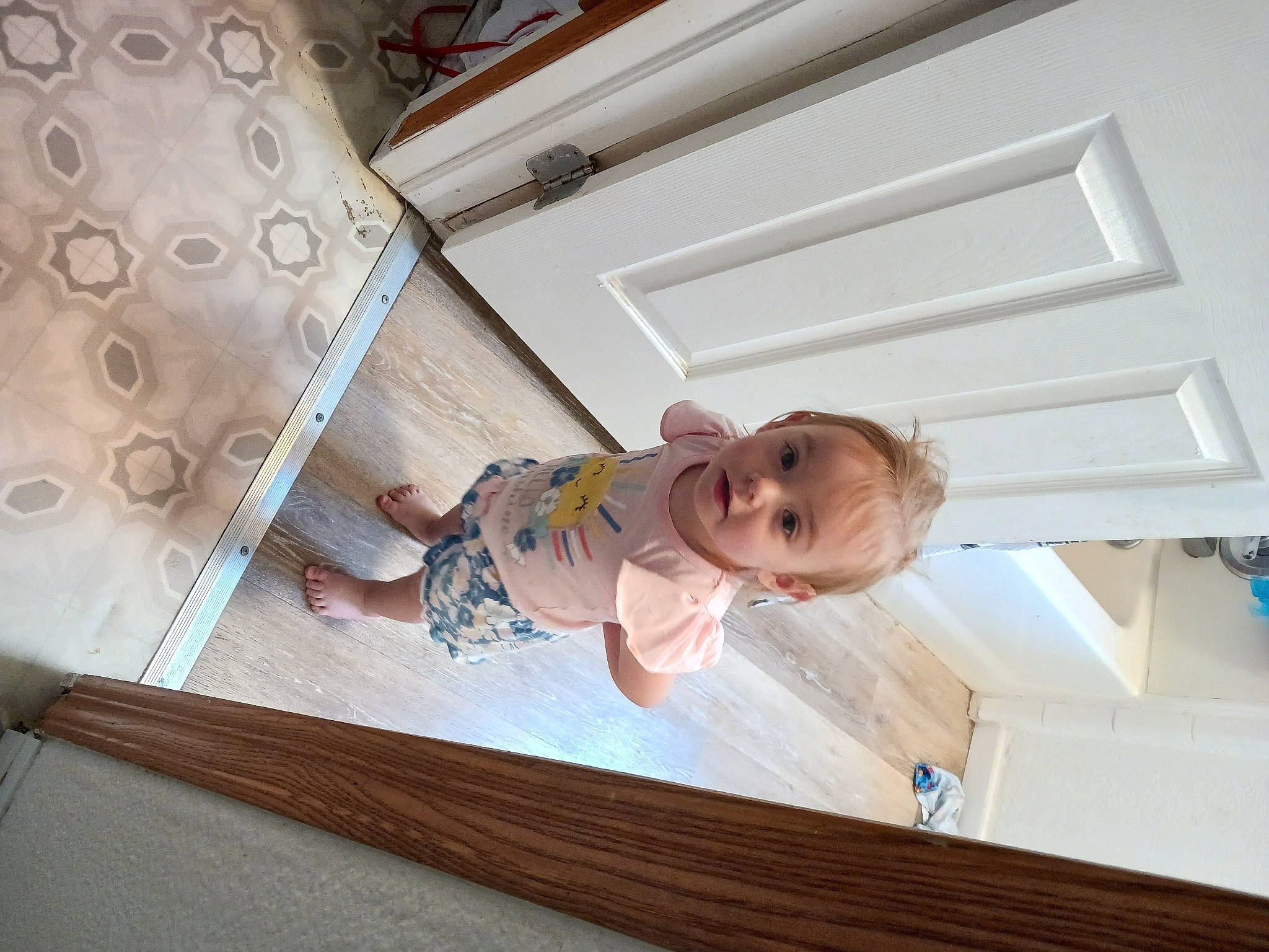 Neveah joined the competition — help win amazing prizes! baby, baby_products, baby_safety, baby_toddler_clothing, ceiling, child, comfort, daylighting, flooring, fun, hardwood, house, pattern, person, room, sleeve, smile, t_shirt, toddler, wood