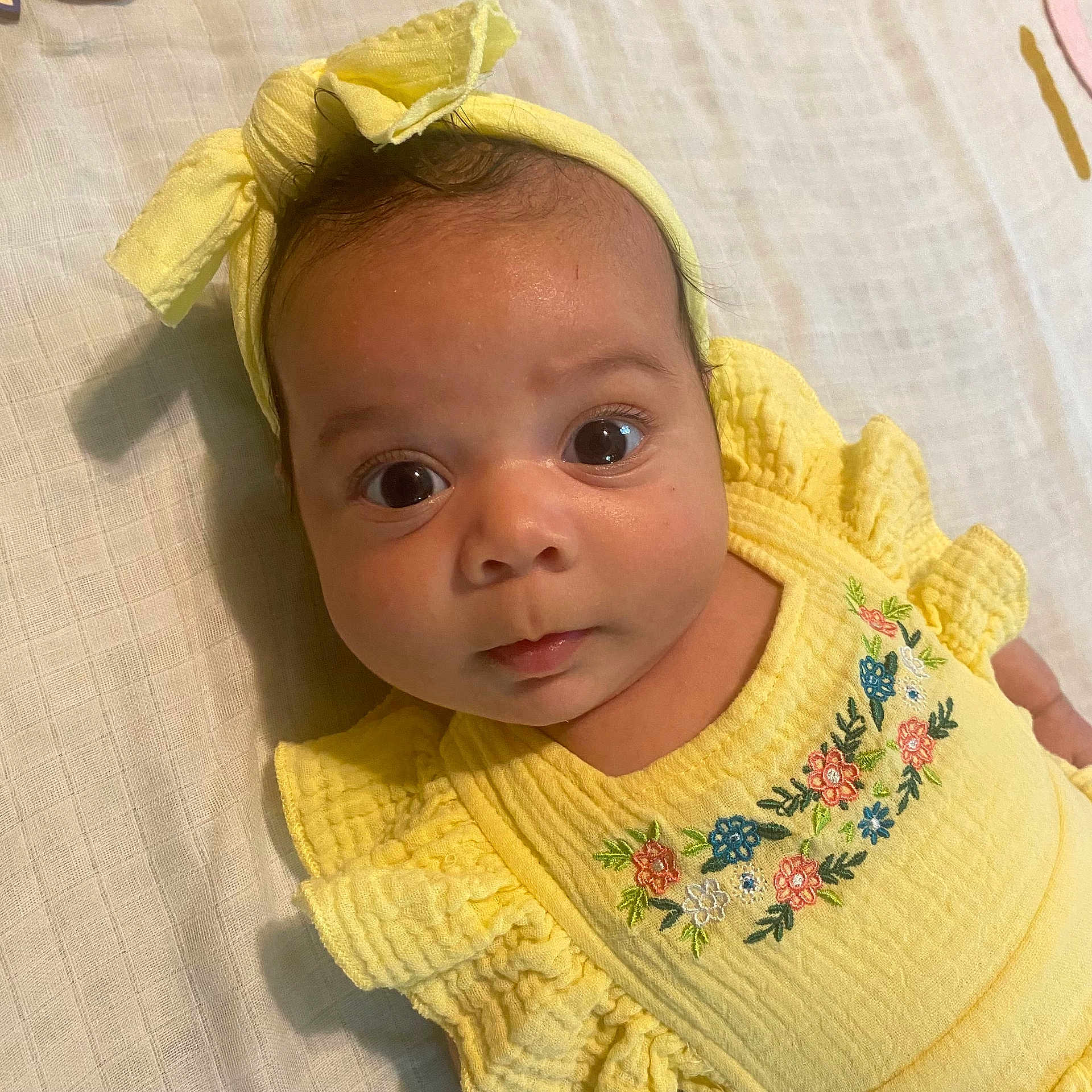 Bonnie joined the competition — help win amazing prizes! baby, bonnet, clothing, face, happy, hat, head, knitwear, newborn, person, photography, portrait, sitting, sleeve, smile, sweater