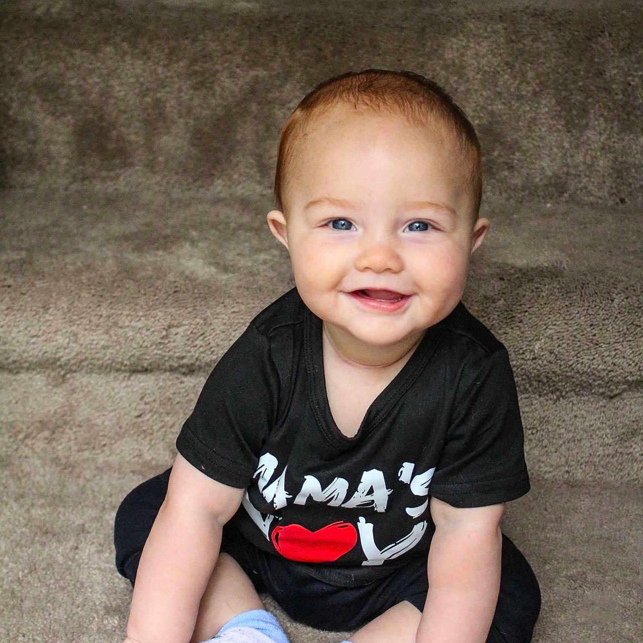 Tobias joined the competition — help win amazing prizes! baby, bodypart, clothing, crawling, face, happy, head, hosiery, jeans, mouth, pants, person, photography, portrait, shorts, sitting, smile, sock, t_shirt, teeth