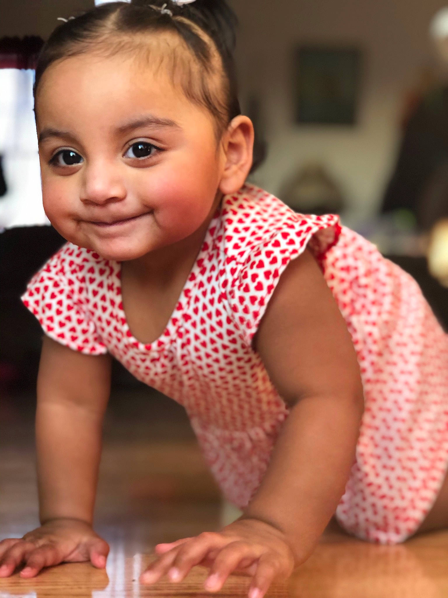 Rosalia joined the competition — help win amazing prizes! baby, baby_toddler_clothing, beauty, cheek, child, child_model, design, face, head, lip, pattern, person, pink, polka_dot, skin, smile, toddler