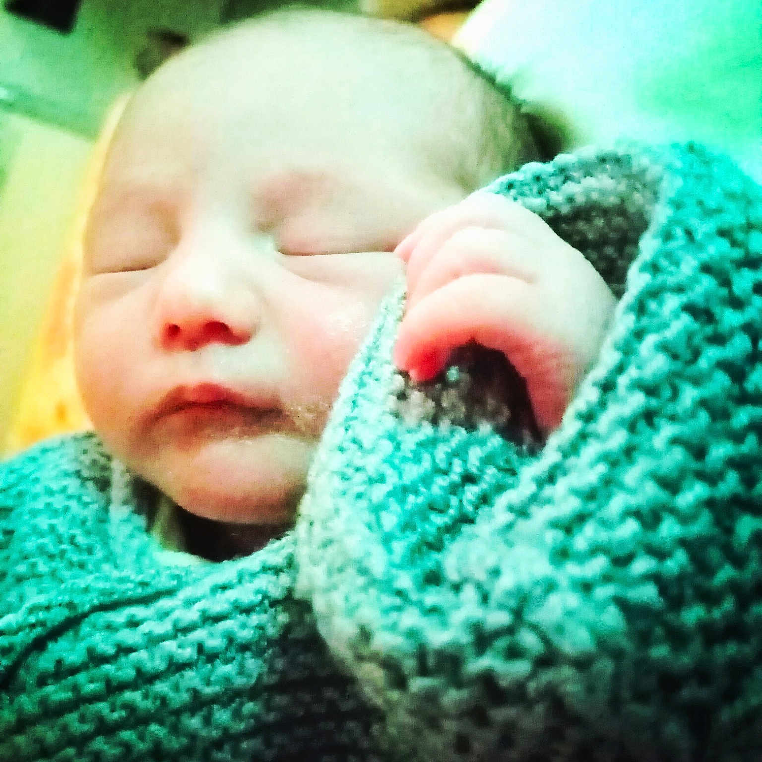 Leyna participe au concours pour gagner de l'argent avec cette photo : baby, birth, cheek, child, crochet, knitting, mouth, nose, skin, sleep, toddler