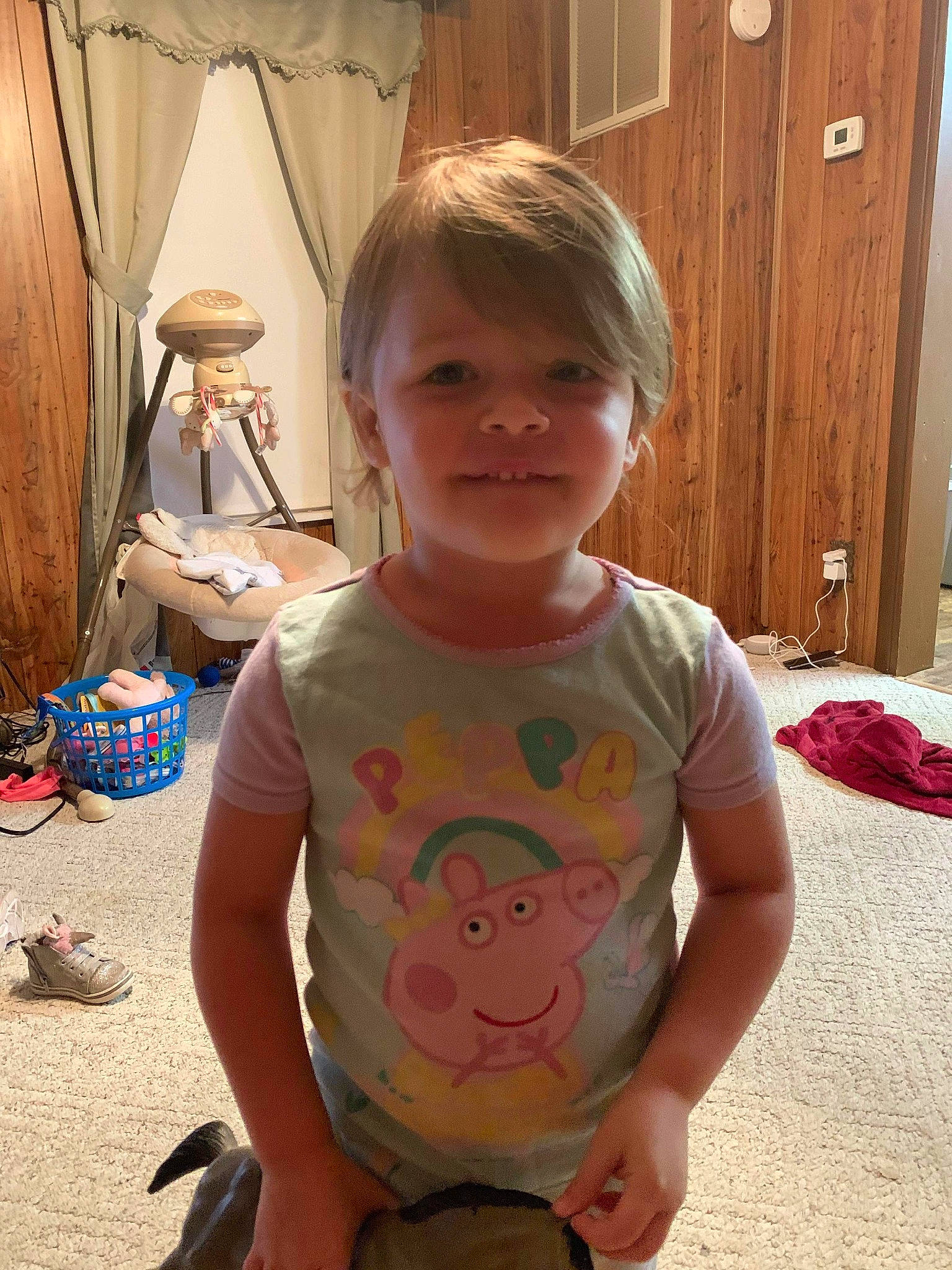 Saphira joined the competition — help win amazing prizes! baby, baby_toddler_clothing, cheek, child, chin, curtain, eye, flooring, fun, happy, joy, mouth, nose, person, sitting, skin, sleeve, smile, standing, t_shirt