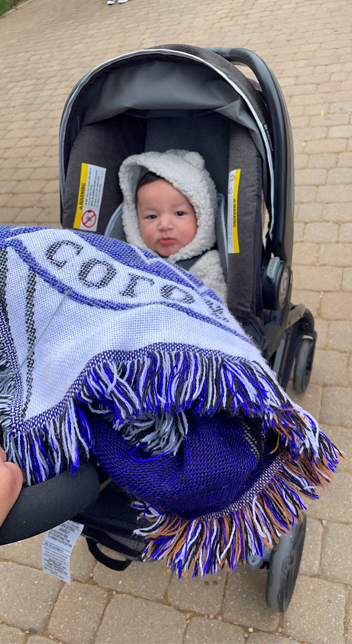 Angelo joined the competition — help win amazing prizes! baby, baby_carriage, baby_safety, baby_toddler_clothing, beauty, car_seat, child, comfort, electric_blue, fun, headwear, outerwear, person, product, purple, sitting, sleeve, snapshot, toddler, violet