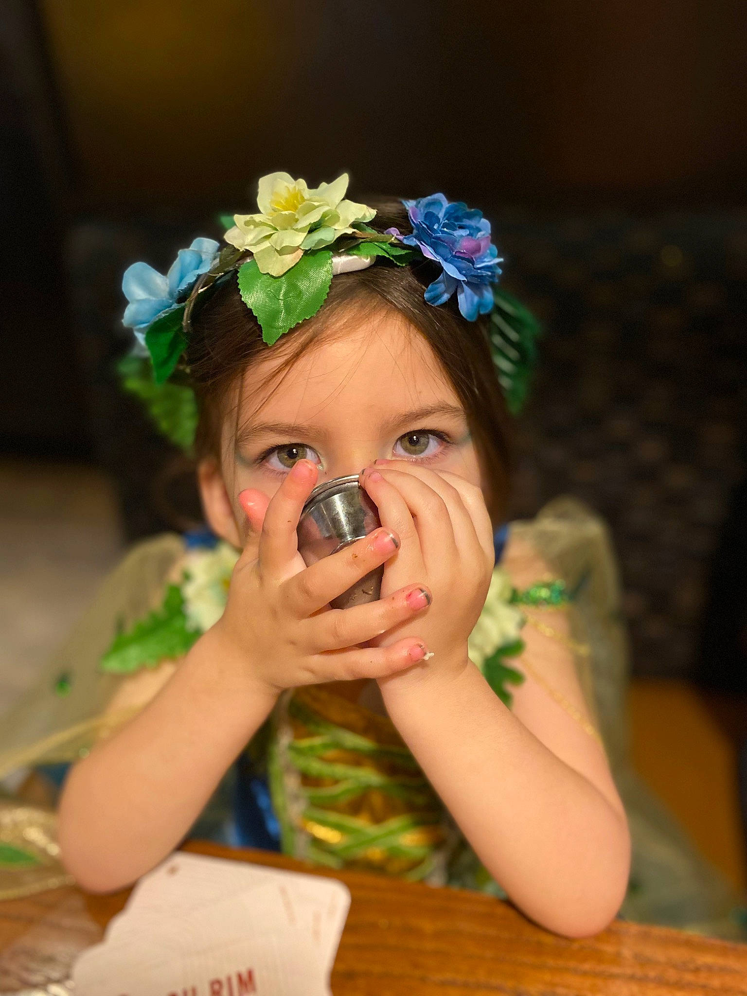 Sophie Mae joined the competition — help win amazing prizes! baby, baby_toddler_clothing, chair, event, face, finger, flower, grass, hair_accessory, happy, hat, headband, headgear, headpiece, iris, jewellery, person, petal, plant, table