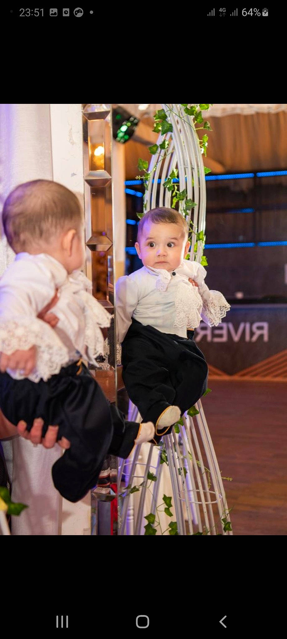 Alberto joined the competition — help win amazing prizes! baby, baby_products, baby_toddler_clothing, child, event, face, fun, happy, hat, holiday, leisure, person, photograph, purple, sitting, snapshot, toddler, tradition, tree, violet