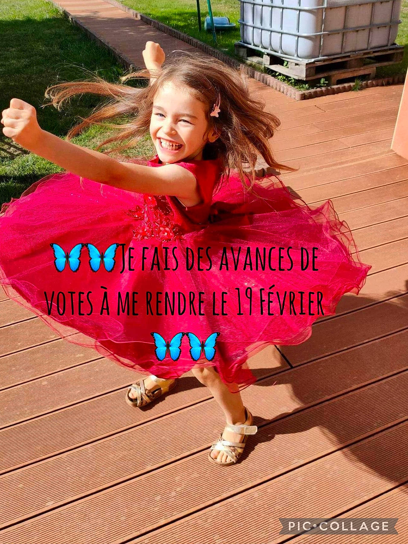 Léana participe au concours pour gagner de l'argent avec cette photo : child, choreography, dance, dress, entertainment, event, font, formal_wear, fun, grass, green, happy, joy, leisure, magenta, pattern, performing_arts, person, photo_caption, pink