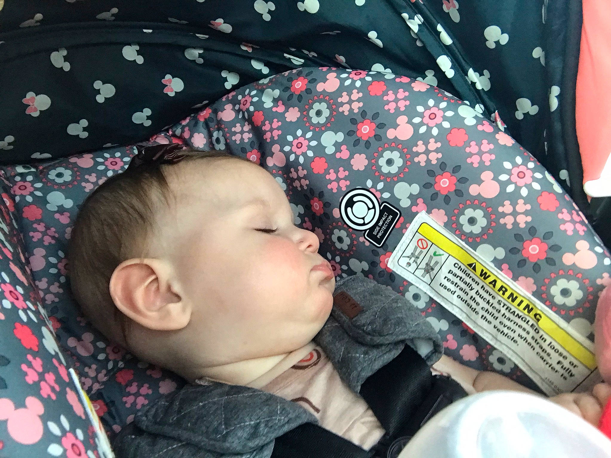 Kinsley is registered to the contest to win money with this photo: baby, baby_products, baby_toddler_clothing, bedtime, car_seat, cheek, child, comfort, linens, nap, organ, pattern, person, room, sitting, sleep, sleeve, textile, toddler