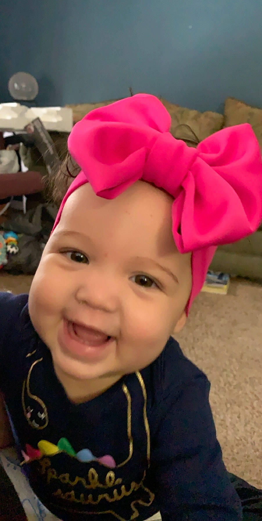 Leyla joined the competition — help win amazing prizes! baby, cheek, child, ear, fashion_accessory, forehead, hair_accessory, head, headgear, person, pink, smile, toddler