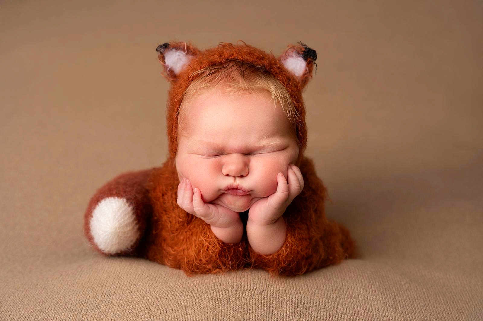Theodore joined the competition — help win amazing prizes! baby, infant, costume, fox, sleeping, cute, fuzzy, hands, face, cheeks, soft, blanket, resting, animal_ears, portrait, adorable, child, cozy, brown, peaceful
