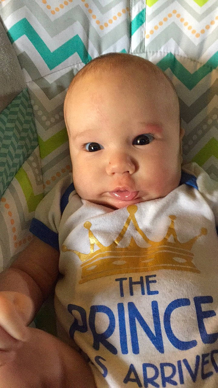 Alister is registered to the contest to win money with this photo: baby, baby_food, baby_products, cheek, child, eating, person, product, toddler