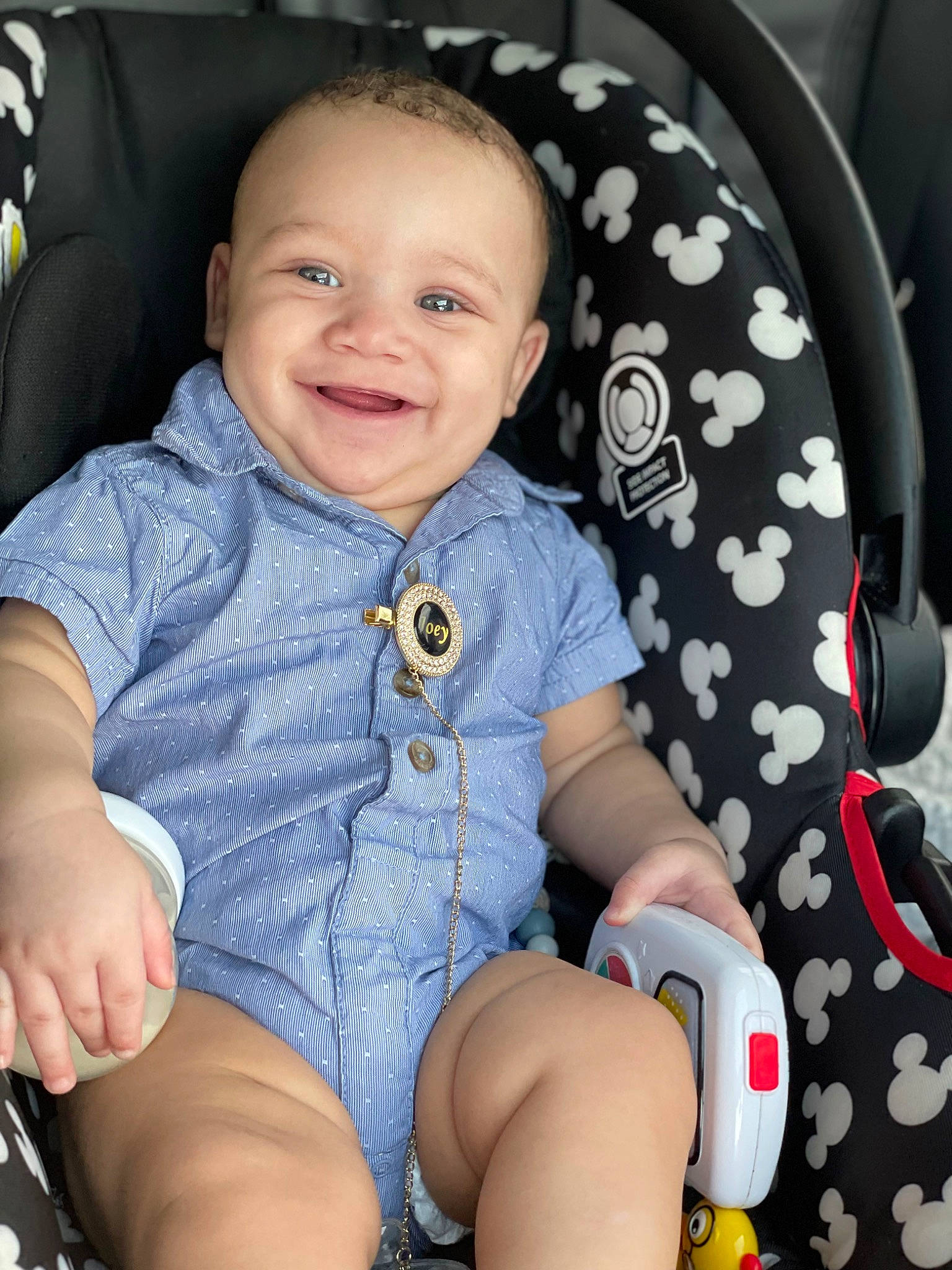 Joey joined the competition — help win amazing prizes! baby, baby_toddler_clothing, cheek, chin, comfort, cool, face, facial_expression, finger, hairstyle, happy, iris, joy, organ, person, product, skin, sleeve, smile, textile