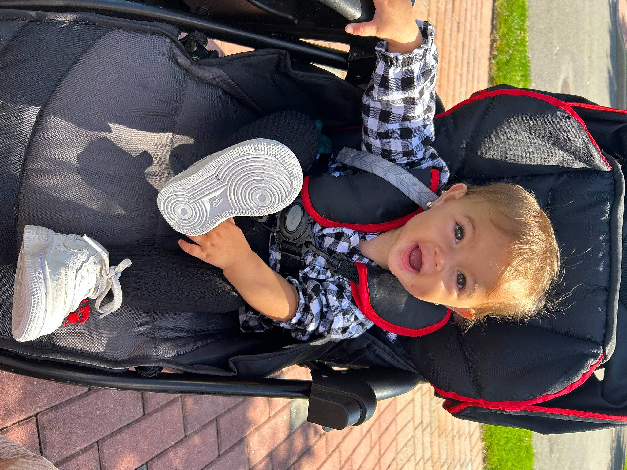 Izabella joined the competition — help win amazing prizes! automotive_design, automotive_exterior, automotive_lighting, automotive_tire, automotive_wheel_system, bumper, car, fender, fun, headlamp, hood, leisure, motor_vehicle, person, shoe, smile, sneakers, toddler, trunk, vehicle_door