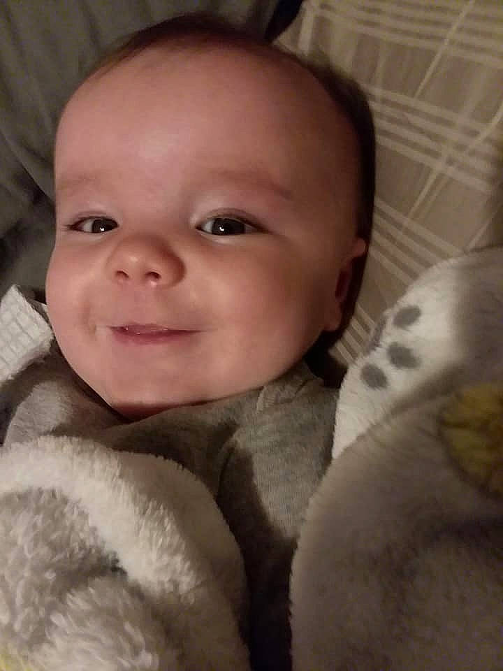 Kolten is registered to the contest to win money with this photo: baby, baby_making_funny_faces, cheek, child, chin, eye, eyebrow, face, facial_expression, forehead, head, lip, mouth, nose, person, skin, smile, toddler