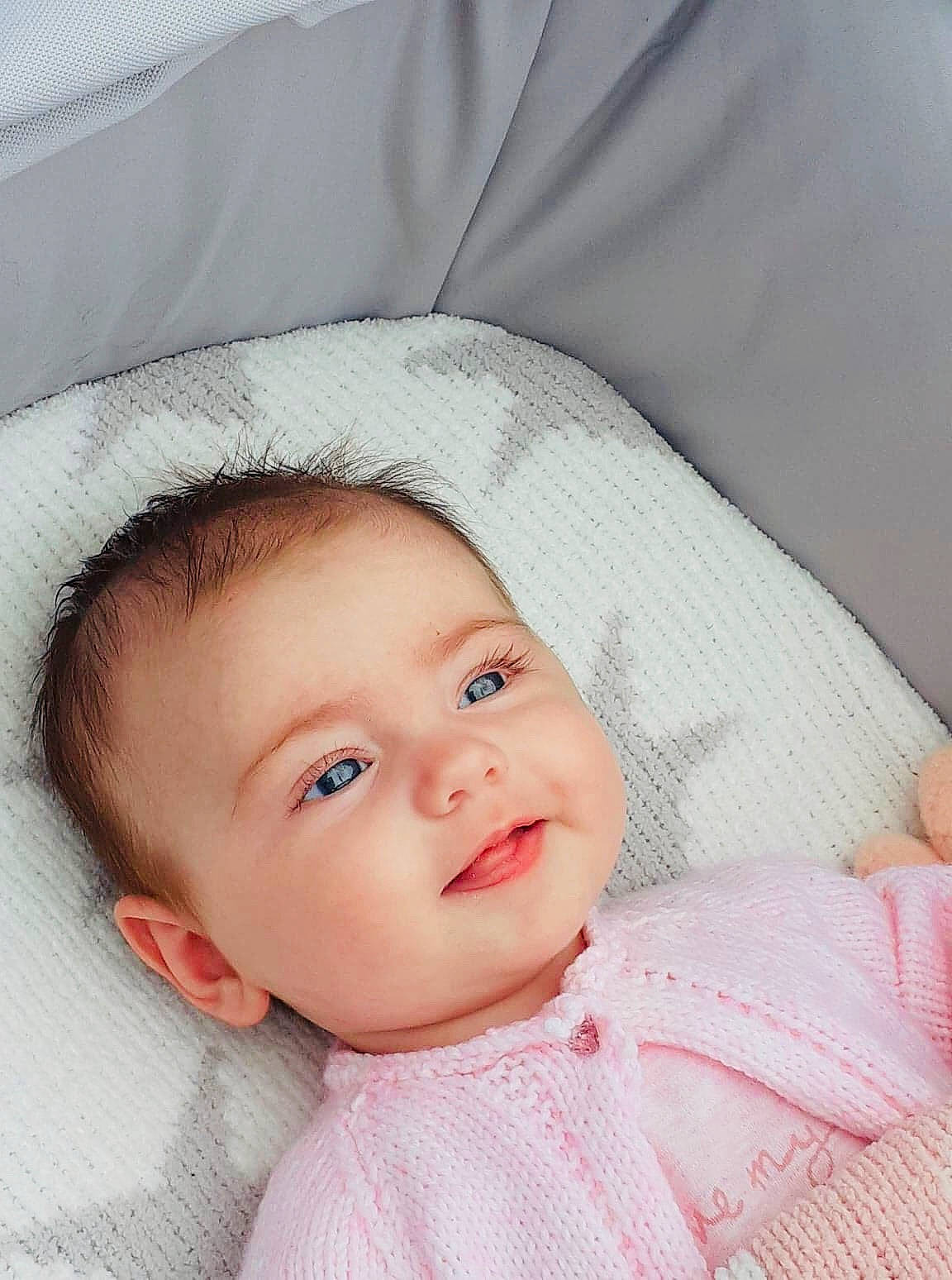 Isobel joined the competition — help win amazing prizes! baby, baby_sleeping, beauty, bedding, blanket, cheek, child, close_up, eye, face, head, headgear, linens, lip, nose, person, pink, skin, smile, textile