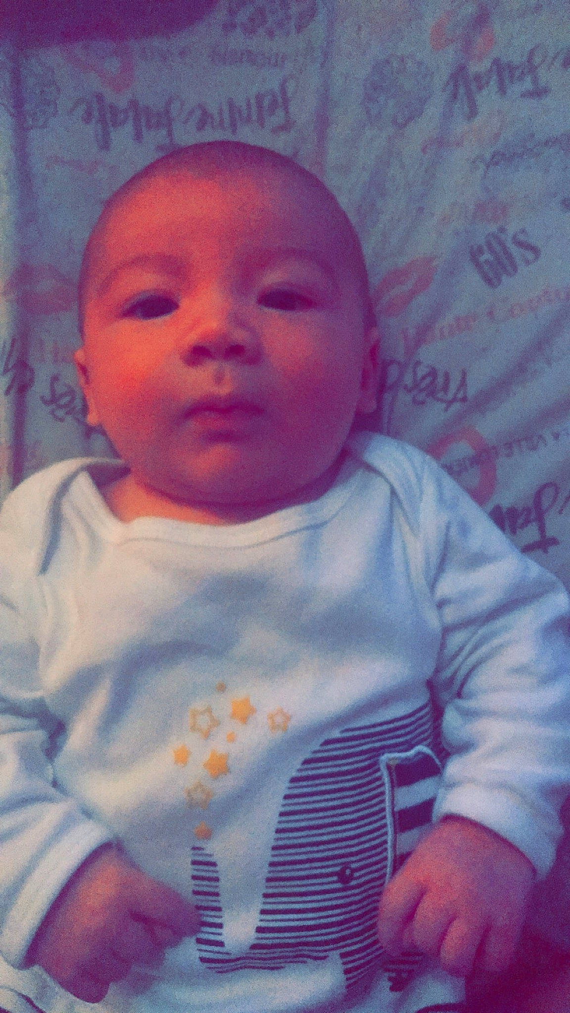 Chad joined the competition — help win amazing prizes! arm, baby, baby_toddler_clothing, cheek, child, chin, clothing, eyebrow, facial_expression, happy, iris, lip, mouth, nose, orange, person, pink, skin, sleeve, t_shirt