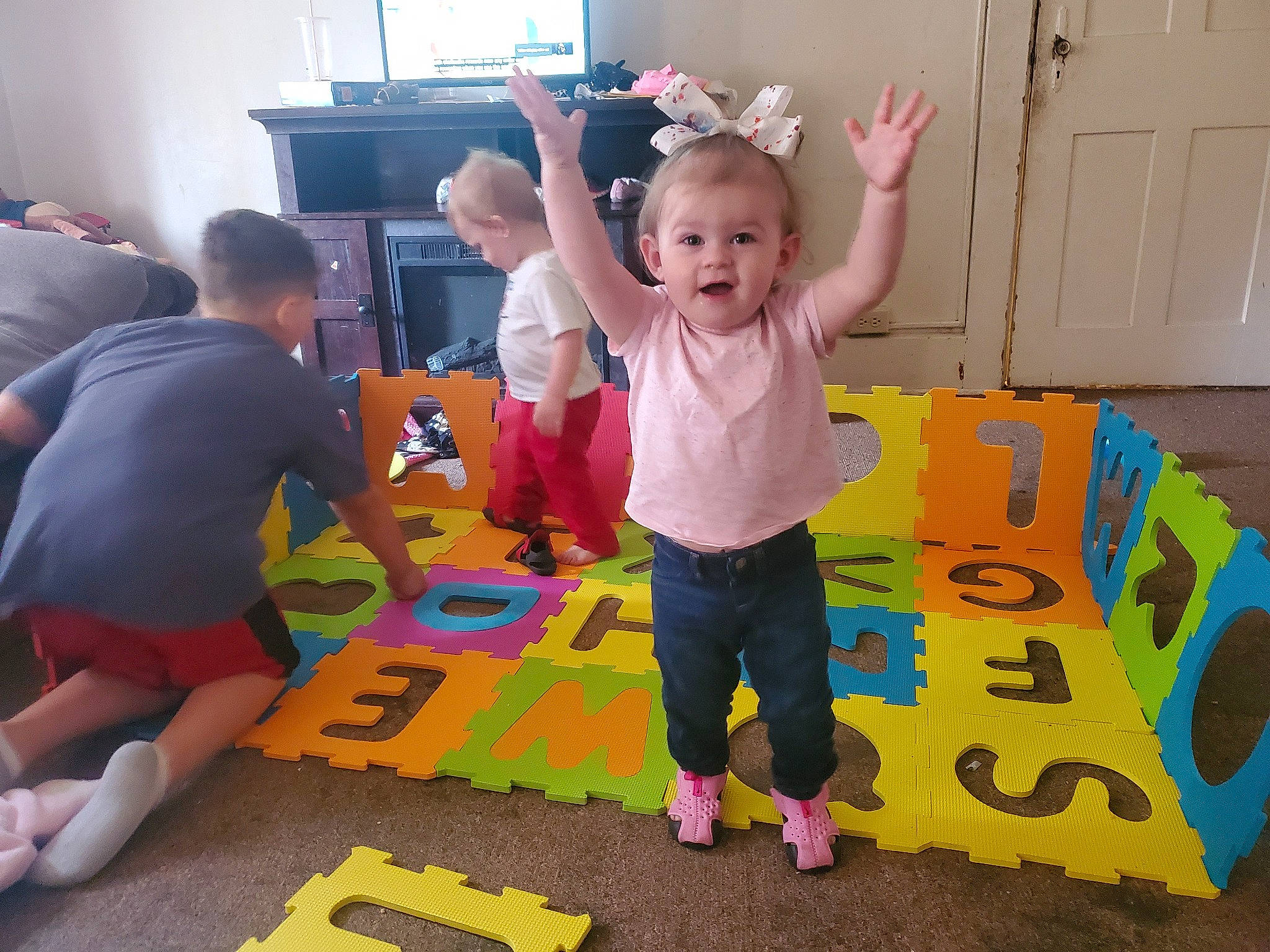 Eden joined the competition — help win amazing prizes! baby, child, floor, flooring, fun, kindergarten, learning, leisure, person, play, room, school, toddler, toy