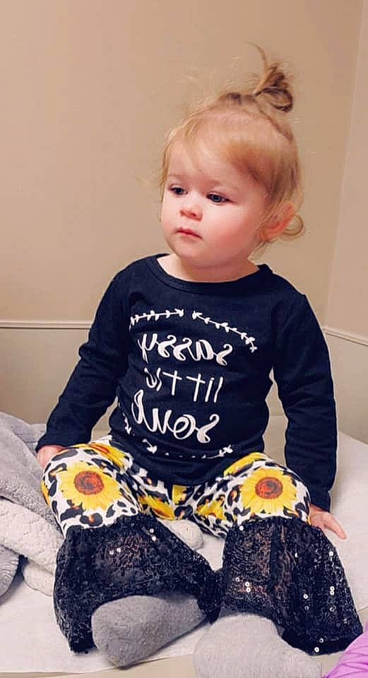 Eden joined the competition — help win amazing prizes! baby, baby_toddler_clothing, child, child_model, clothing, costume, person, sitting, sleeve, t_shirt, toddler, yellow