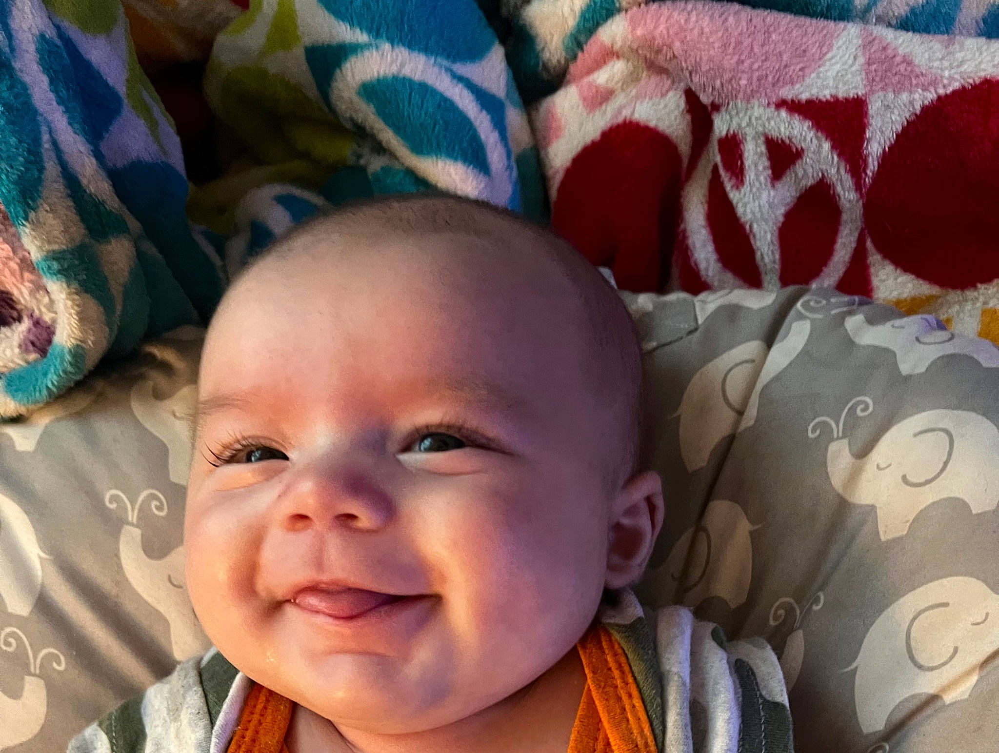 Joey joined the competition — help win amazing prizes! baby, baby_toddler_clothing, beauty, cheek, child, close_up, comfort, happy, head, iris, linens, lip, mouth, nose, pattern, person, product, skin, smile, textile