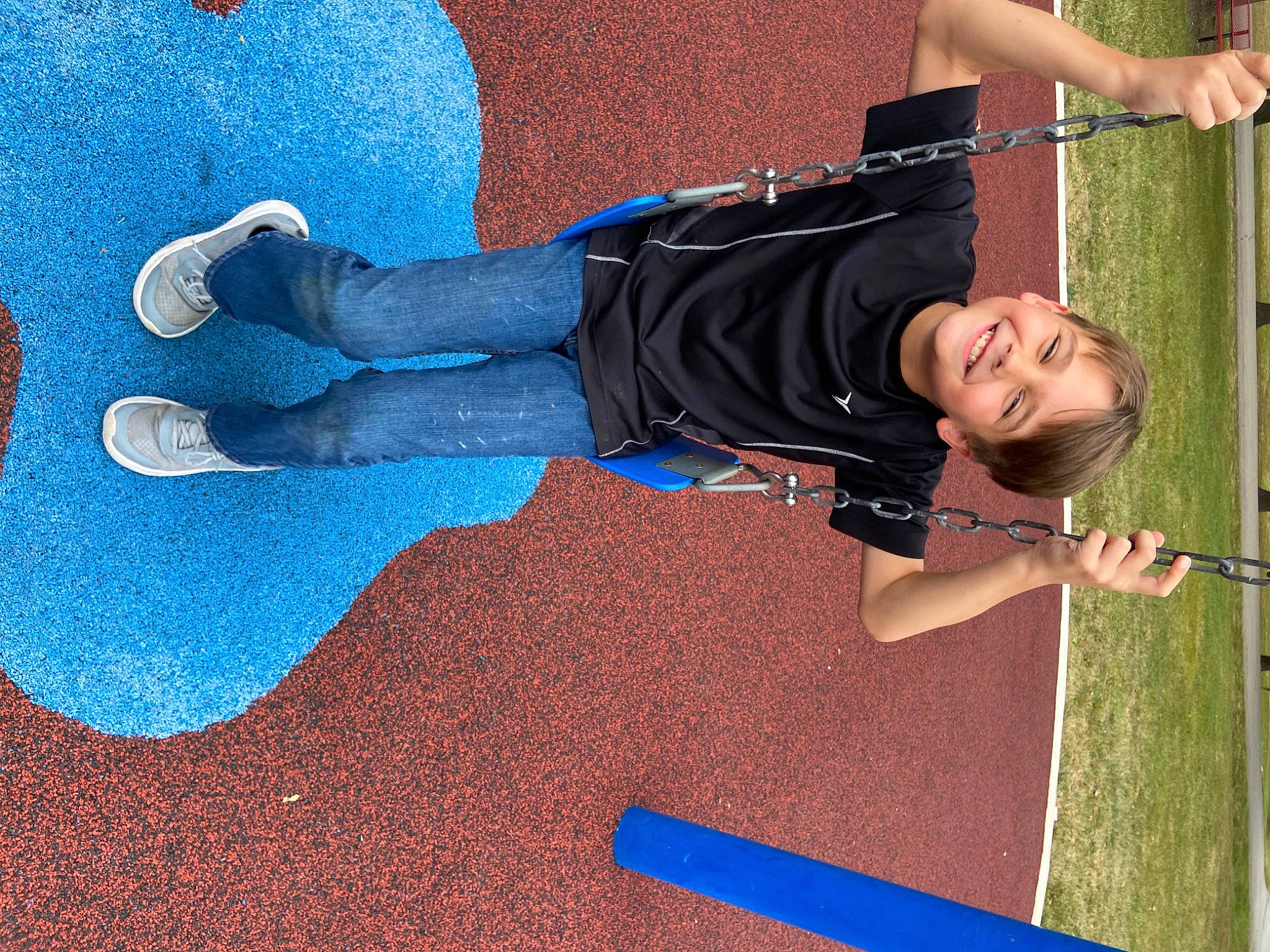 Daryl is registered to the contest to win money with this photo: child, electric_blue, flooring, fun, grass, happy, human_leg, joy, knee, leisure, people_in_nature, person, play, public_space, recreation, shoe, smile, sneakers, thigh, toddler