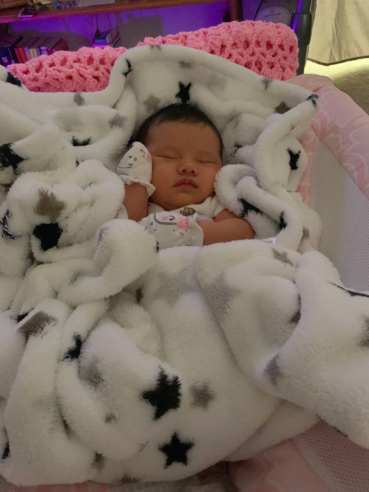 Kira is registered to the contest to win money with this photo: baby, blanket, child, fur, person, stuffed_toy, textile