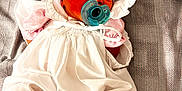 Delilah joined the competition — help win amazing prizes! baby, newborn, pacifier, bonnet, white_dress, sleeping, socks, pink_mittens, blanket, infant, portrait, cozy, soft_texture, laying_down, closed_eyes, nursery, fabric, tiny_feet, peaceful, cute
