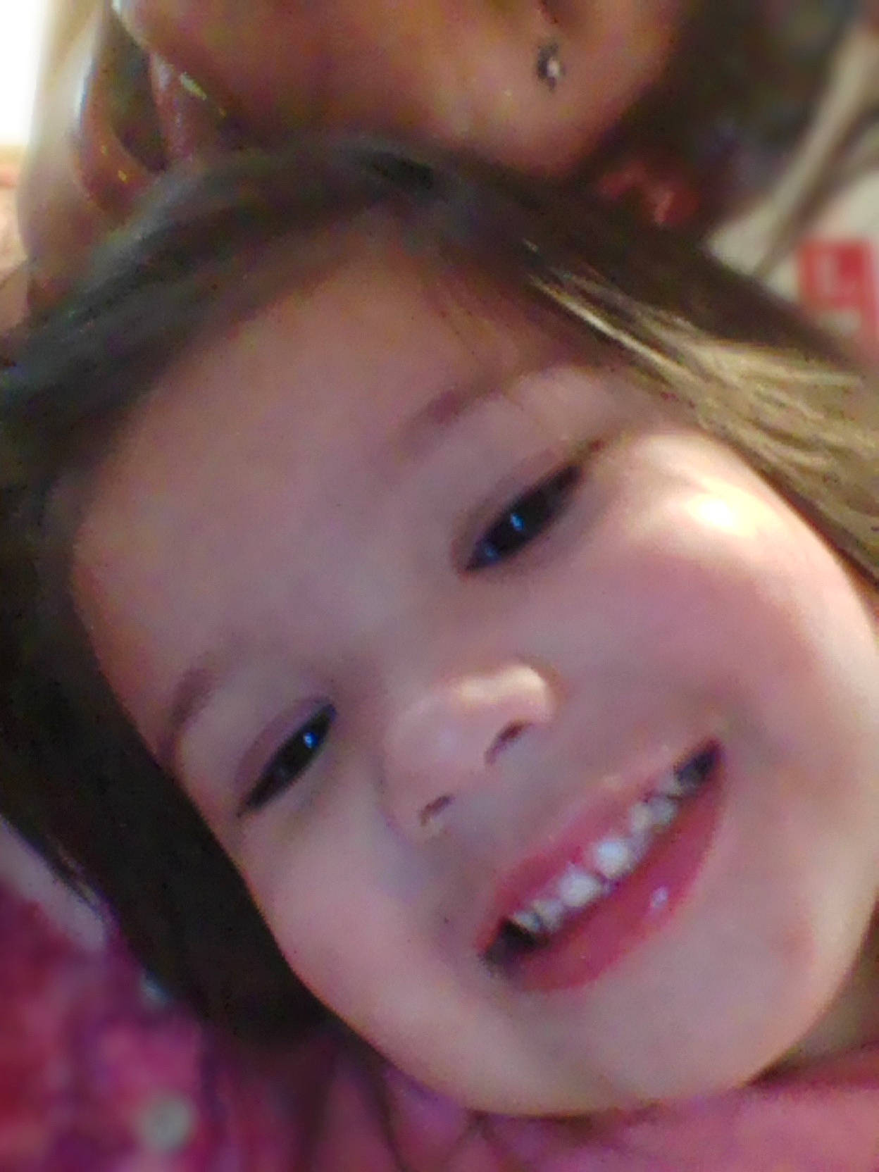 Marli is registered to the contest to win money with this photo: cheek, child, ear, eyelash, forehead, fun, gesture, happy, iris, jaw, joy, lip, long_hair, mouth, nose, person, selfie, skin, smile, toddler