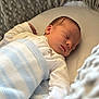Ronan joined the competition — help win amazing prizes! newborn, baby, sleeping, blanket, knitted, bassinet, cozy, soft, gray, blue, white, infant, child, peaceful, portrait, rest, cocoon, cute, clothing, indoors