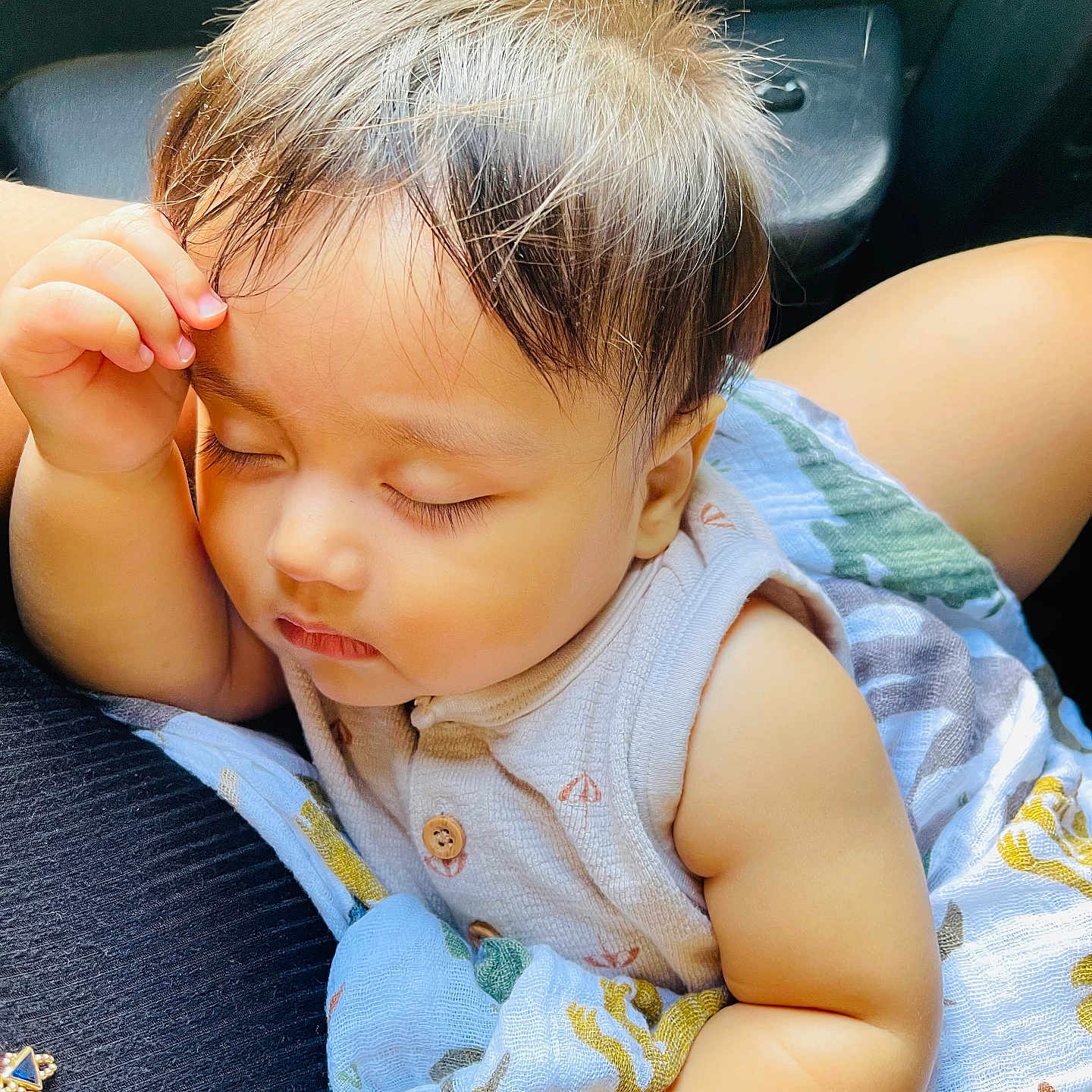 Jaziel is registered to the contest to win money with this photo: accessories, baby, blonde, bodypart, bracelet, earring, face, finger, hair, hand, happy, head, jewelry, necklace, person, photography, portrait, sitting, sleeping, smile